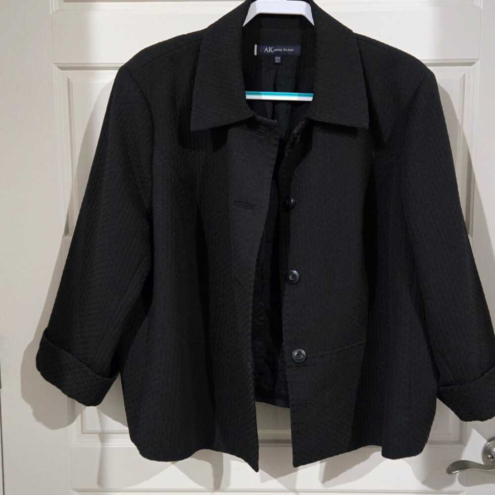 Anne Klein Black Textured Blazer